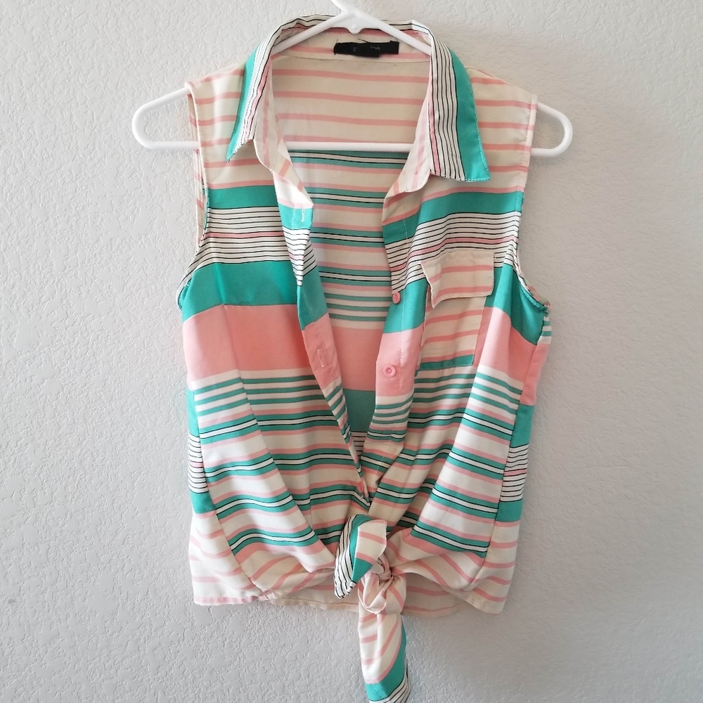 Striped collared shirt